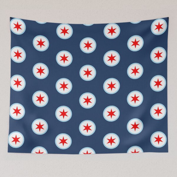 Item preview, Chicago City Flag Emblem // Six Point Star Red Star designed and sold by TwoTenDesign.