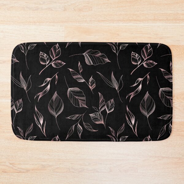 Item preview,  Rose Gold Leaves & Black | Floral and Glamour Seamless Pattern designed and sold by AurayaStudio.