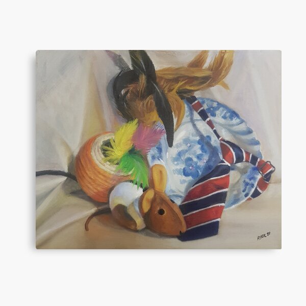 The Cats Mementos - Oil Painting by Adelaide Artist Avril Thomas Canvas Print