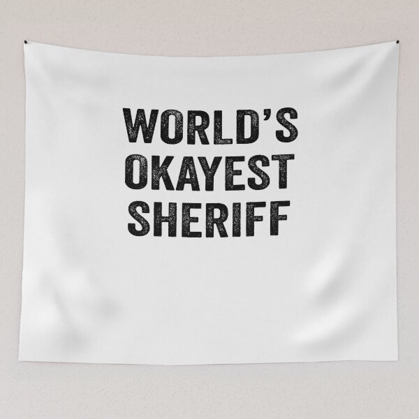 Item preview, World's okayest sheriff Shirt, Funny sheriff Dad Husband Womens Boyfriend Birthday Christmas Gift idea designed and sold by xlnv.