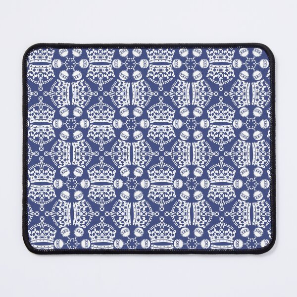 Item preview, Jubilee Crown & Soverign Orb Pattern in white on blue designed and sold by Hokolo.
