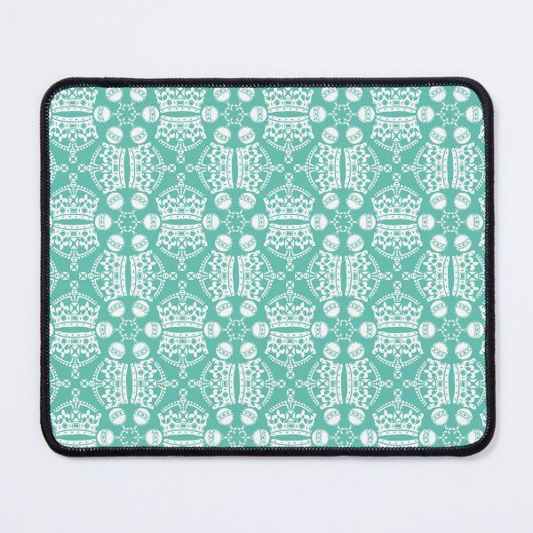 Item preview, Jubilee Crown & Soverign Orb Pattern in white on dark mint designed and sold by Hokolo.