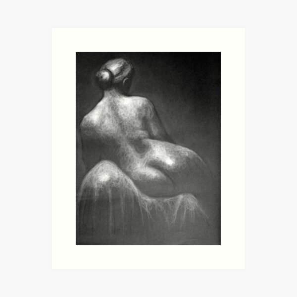 Female Back drawing by Adelaide Artist Avril Thomas Art Print