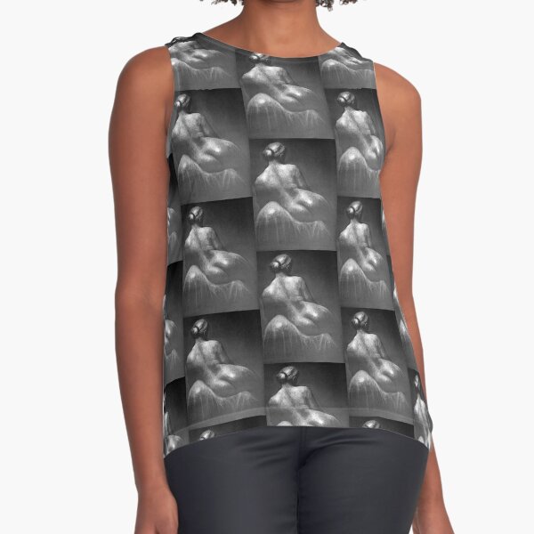 Female Back drawing by Adelaide Artist Avril Thomas Sleeveless Top