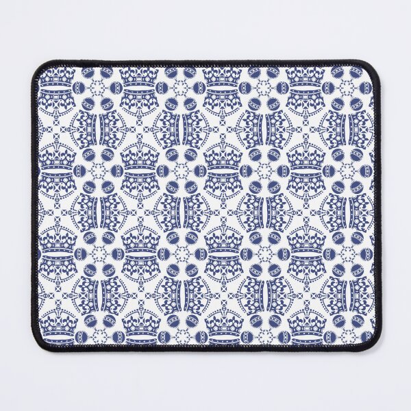 Item preview, Jubilee Crown & Soverign Orb Pattern in blue on white designed and sold by Hokolo.