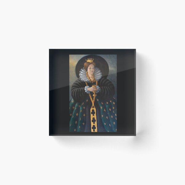 Queen of Clubs Oil painting by Avril Thomas - Adelaide Artist Acrylic Block