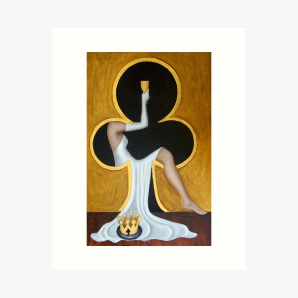 Queen of Clubs 2 - Oil on canvas by Adelaide Artist Avril Thomas Art Print
