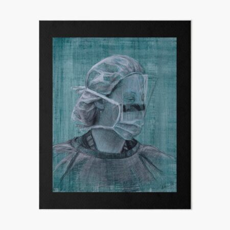 Nurse Karen - Drawing, by Adelaide Artist Avril Thomas - South Australian Artist Art Board Print