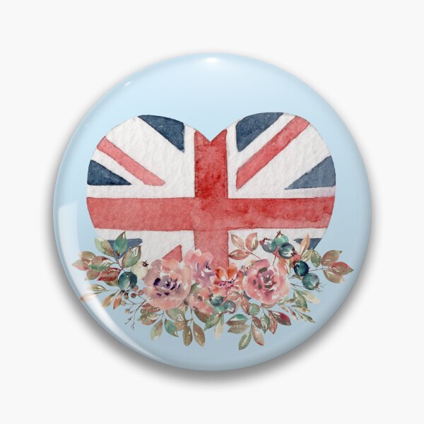 Item preview, Union Jack Flag Heart and Flowers designed and sold by milldogstation.