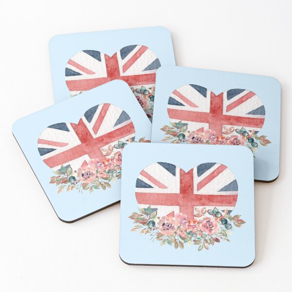 Item preview, Union Jack Flag Heart and Flowers designed and sold by milldogstation.