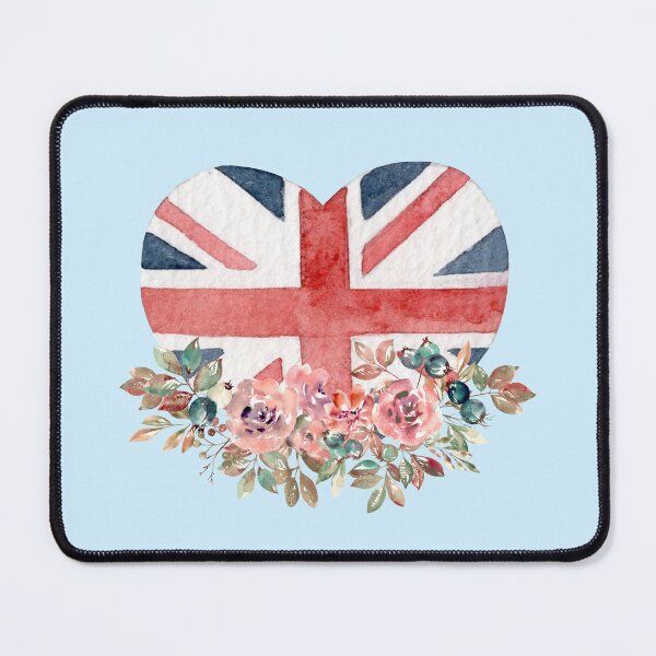 Item preview, Union Jack Flag Heart and Flowers designed and sold by milldogstation.