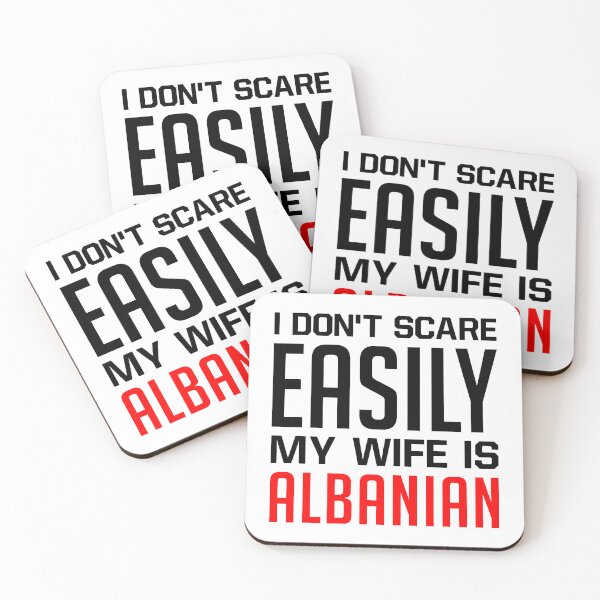Item preview, I Don't Scare Easily My Wife Is Albanian - Funny Albania Pride Albanian Flag designed and sold by T-shirt For You.