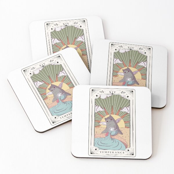Item preview, Temperance Tarot card with cats. Fun illustrated tarot cat lover gifts. Teen girl tarot fans designed and sold by Barb  Hamilton ⭐⭐⭐⭐⭐.