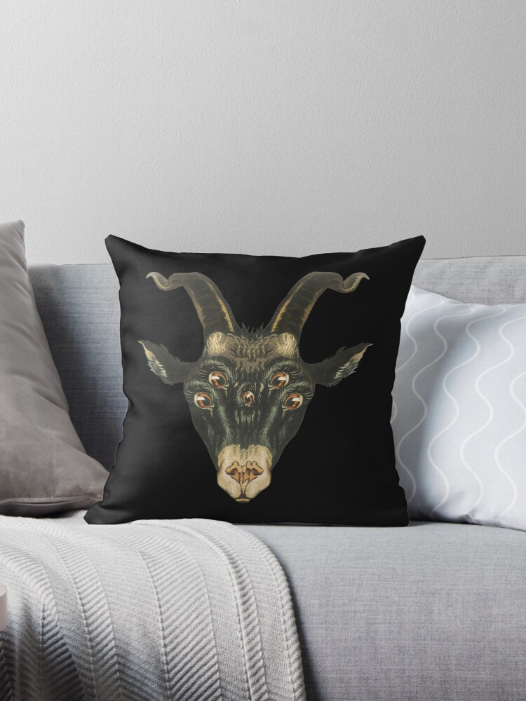 Thumbnail 1 of 3, Throw Pillow, Ohai GOATFRIEND designed and sold by RoosterRepublic.