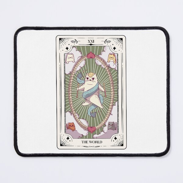 Item preview, The world Tarot card with cats. Fun illustrated tarot cat lover gifts. Teen girl tarot fans designed and sold by Barb Hamilton ⭐⭐⭐⭐⭐.