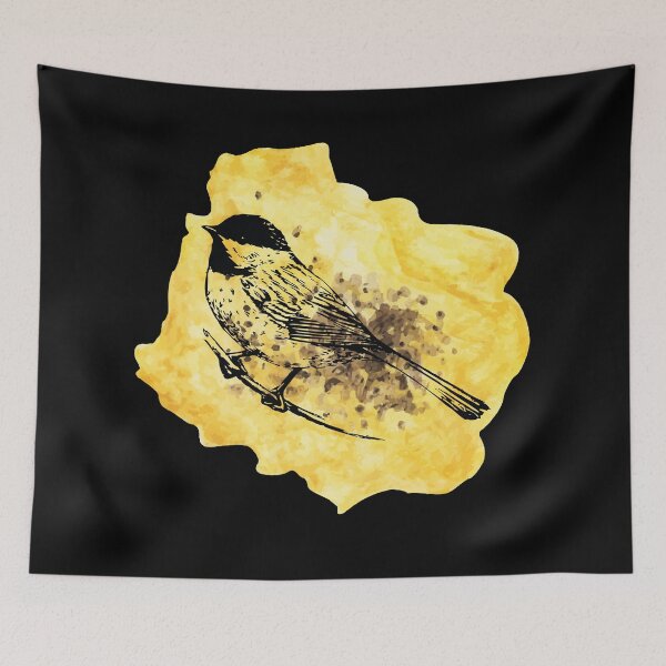 Item preview, Vintage Bird Illustration, Yellow Watercolor designed and sold by Vintustration.