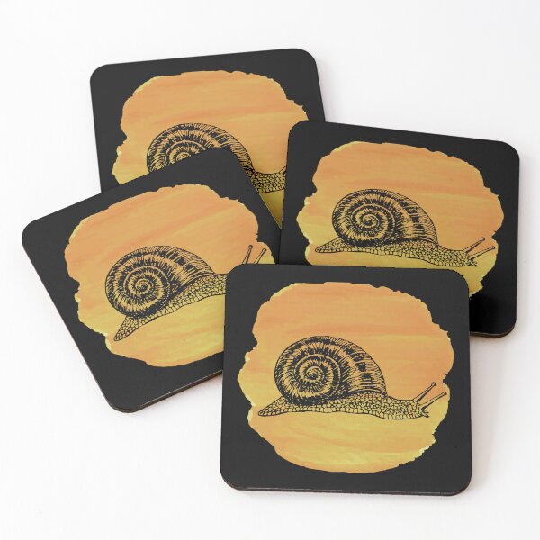 Item preview, Vintage Garden Snail Illustration, Orange Yellow Watercolor designed and sold by Vintustration.