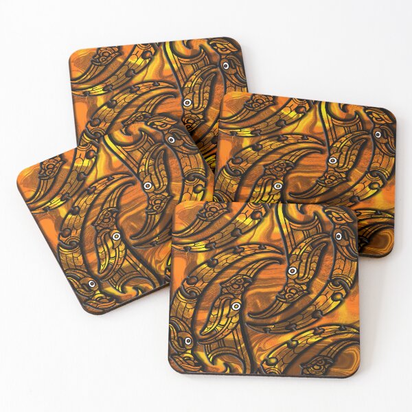 Item preview, TNT - manaia moko yellow designed and sold by TNT-STYLEZ.