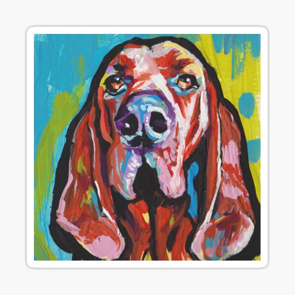 REDBONE COONHOUND Dog Bright modern colorful pop dog art Sticker