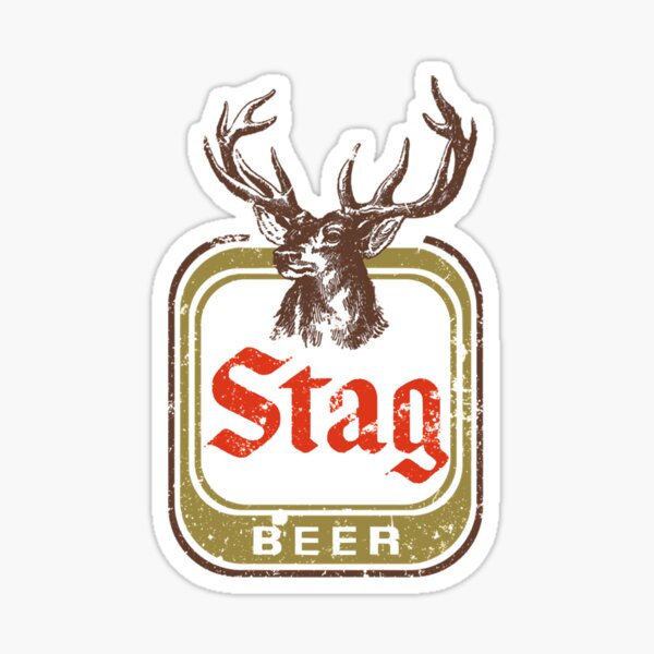 "Stag Beer" Sticker by KerryReyes Redbubble