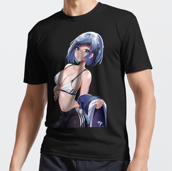 Yelan Cosplay Sport Boobs Genshin Impact Anime Girl Waifu Hot Active T Shirt By WaifuSama