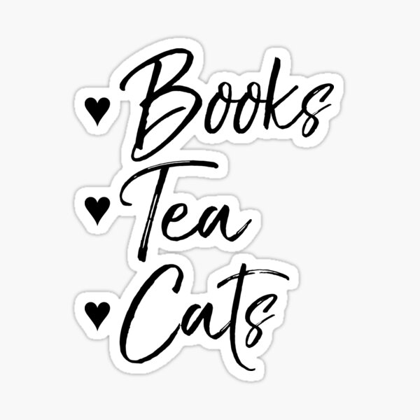 Books, Tea, Cats Sticker