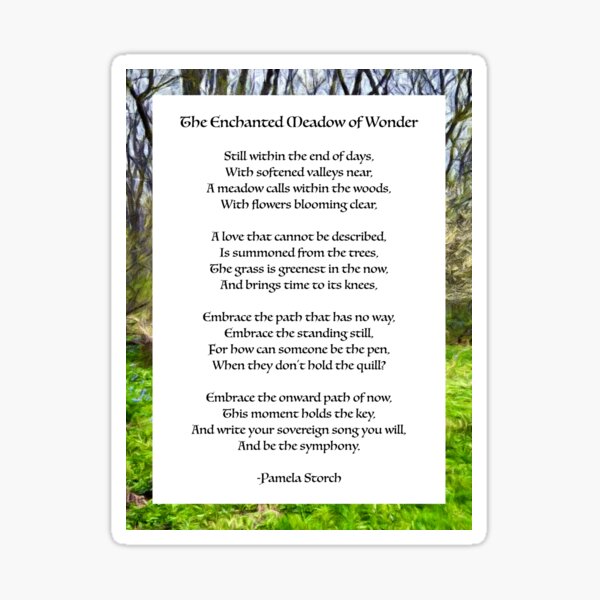The Enchanted Meadow of Wonder Poem Sticker