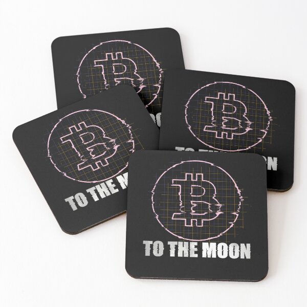Item preview, Bitcoin Glitch Graphic, Bitcoin To the Moon, Cryptocurrency Meme Graphic designed and sold by Ransyn Art.