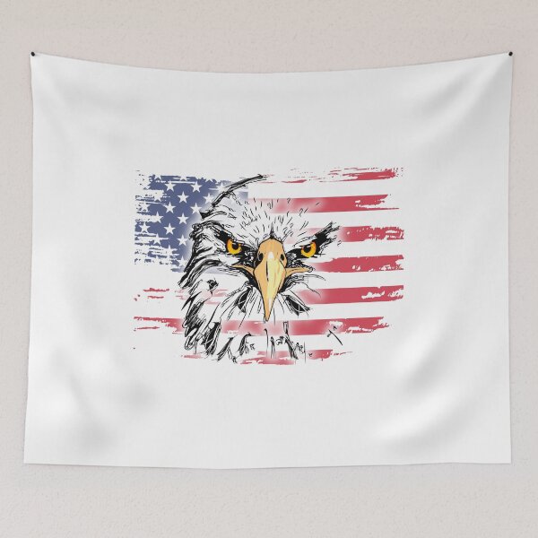 Item preview, American Bald Eagle with Distressed American Flag designed and sold by AmericaFreedom.
