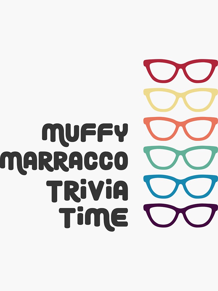 Pegatina «Muffy Marracco Trivia Time Stacked Gafas Logo» de