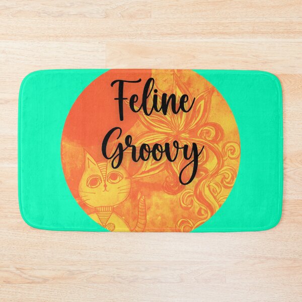 Item preview, Feline Groovy! Feeling Groovy - Cat lover positive quotes on a groovy retro psychedelic  backdrop designed and sold by Mary Egan.