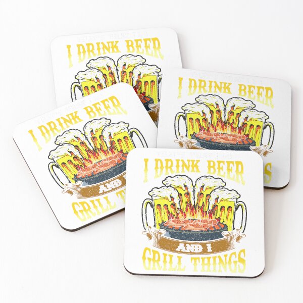 Item preview, I Drink Beer and I Grill Things Drinking BBQ Grilling Gift T-Shirt designed and sold by AlexisKurzawa.