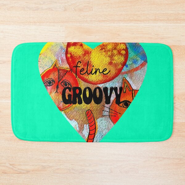 Item preview, Feline Groovy! Feeling Groovy - Cat lover positive quotes on a groovy retro psychedelic  backdrop designed and sold by Mary Egan.