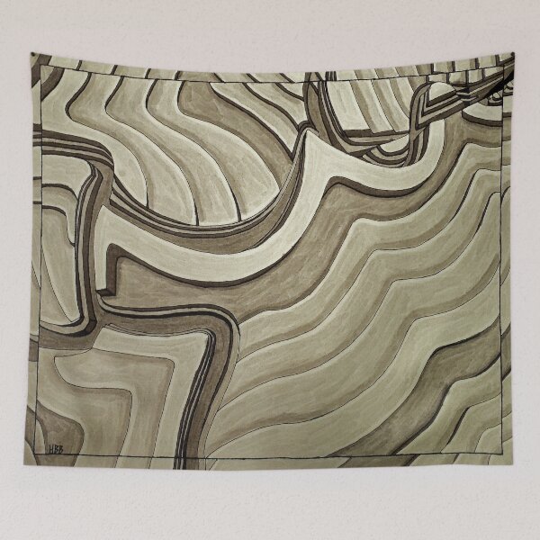 Item preview, Contours, Abstract Ink and Ink Wash illustration, Modern Art, Grayscale designed and sold by HBBArtShop.
