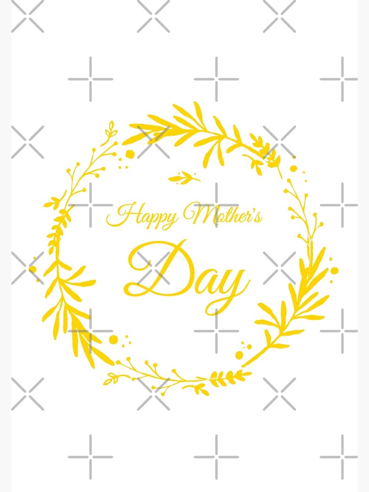 Happy Mothers Day With Love And Flowers Gold Funny Mother Poster For Sale By Mood Draftsman