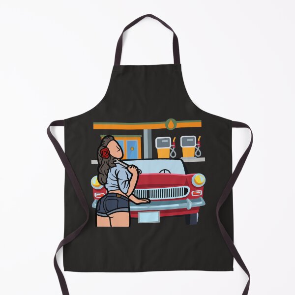 Item preview, Vintage Retro gas station pin up designed and sold by MamaNeeaDesigns.
