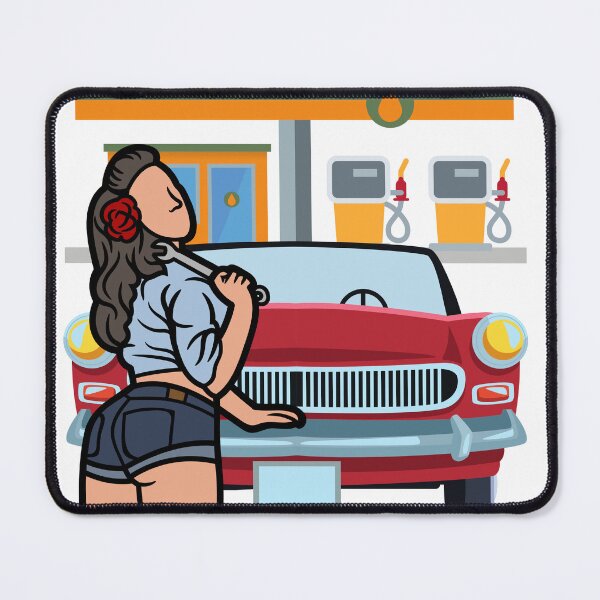 Item preview, Vintage Retro gas station pin up designed and sold by MamaNeeaDesigns.