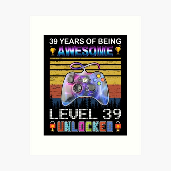 Level 39 Unlocked Funny Gaming Metal Print