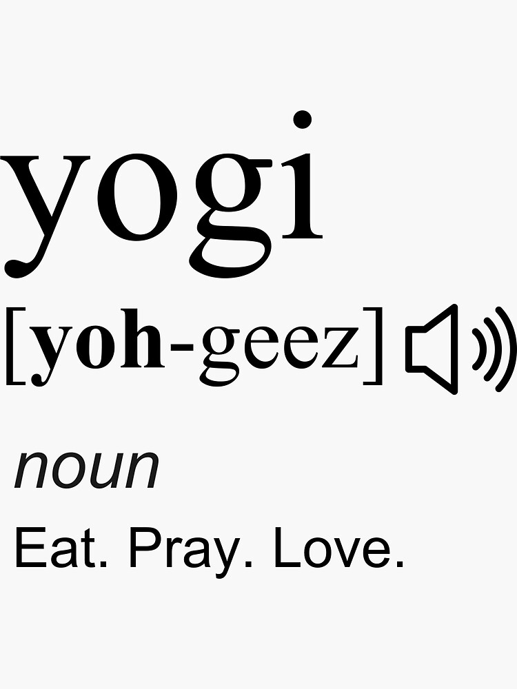 "Dictionary Definition Meme Yogi" Sticker by piceptional Redbubble