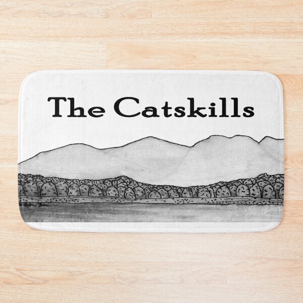 Item preview, The Catskills, Profile of the famous mountain range in Upstate New York, ink illustration designed and sold by HBBArtShop.
