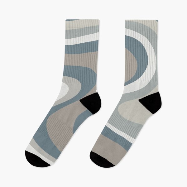 Item preview, Retro Dream Abstract Swirl Pattern in Neutral Blue Grey Taupe designed and sold by kierkegaard.