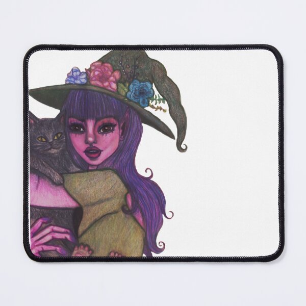Item preview, Cute Witch and Her Cat Hand Drawing designed and sold by Melissablackjpg.