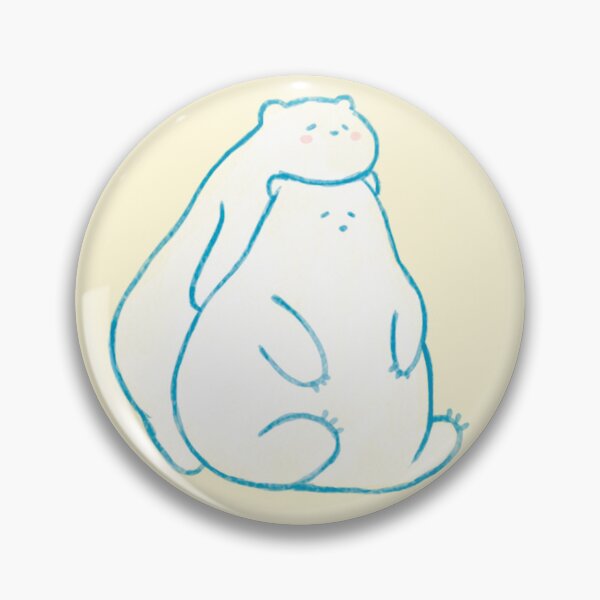 Item preview, Gonmi The Chubby Polarbear with mania , laziness and undone work / relax with cute friend, lover, couple / round circle frame designed and sold by MyFairyAndGonmi.