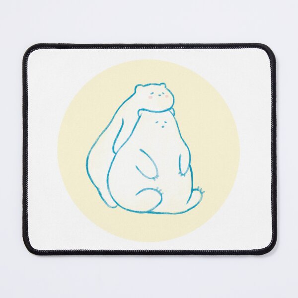 Item preview, Gonmi The Chubby Polarbear with mania , laziness and undone work / relax with cute friend, lover, couple / round circle frame designed and sold by MyFairyAndGonmi.
