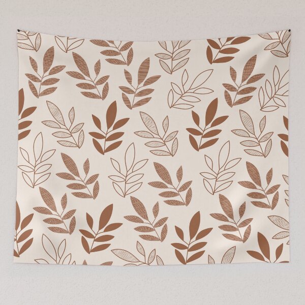 Item preview, Calm And Peaceful Earthy Mother Nature Leaves Pattern Cream & Brown designed and sold by scorpiolane.