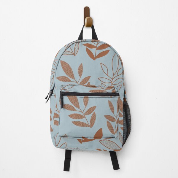 Item preview, Calm And Peaceful Earthy Mother Nature Leaves Pattern Deep Blue & Brown designed and sold by scorpiolane.