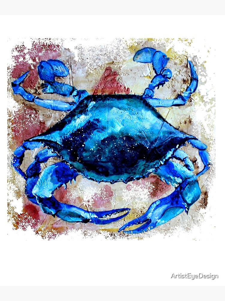 Disover Blue Crab Art and Beach Wear Premium Matte Vertical Poster