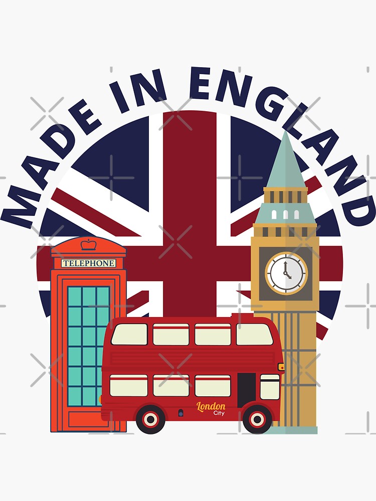 Made in London, Big Ben, London Bus, English Phone Box, Union Jack Flag by milldogstation