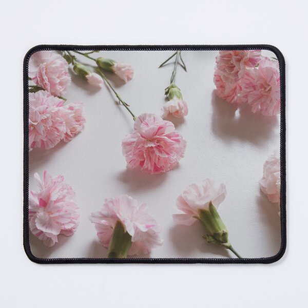 Item preview, Pink carnations on white table from low angle designed and sold by Natalie Board.