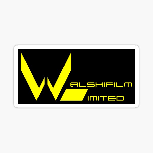 Yellow Walskifilm Logo on Black Sticker